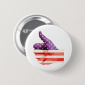 Patriotische amerikanische Flagge Farbe Hand Wie Z Button (Vorne & Hinten)