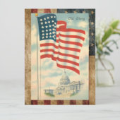 Patriotische amerikanische Flagge Feiertagskarte (Stehend Vorderseite)