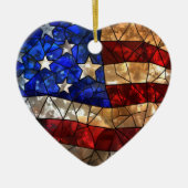 Patriotische amerikanische Flagge festgehalten Keramik Ornament (Vorne)