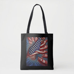 Patriotische amerikanische Flagge Fraktal Tasche
