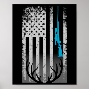 Patriotische amerikanische Flagge Funny Deer Junti Poster