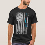 Patriotische amerikanische Flagge Funny Deer Junti T-Shirt (Vorderseite)
