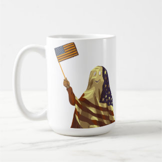 Patriotische amerikanische Flagge Geist Halloween Kaffeetasse