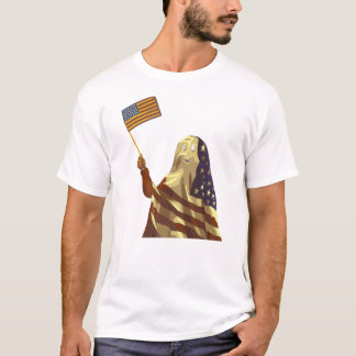 Patriotische amerikanische Flagge Geist Halloween T-Shirt