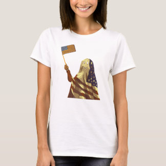 Patriotische amerikanische Flagge Geist Halloween T-Shirt