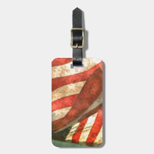Patriotische amerikanische Flagge Gepäckanhänger (Vorderseite vertikal)