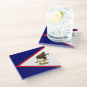 Patriotische amerikanische Flagge Glasuntersetzer (Schrägansicht)