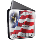 Patriotische amerikanische Flagge Gott segne Ameri Laptopschutzhülle (Vorne Rechts)