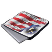 Patriotische amerikanische Flagge Gott segne Ameri Laptopschutzhülle (Vorne Knopf)