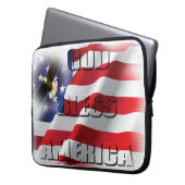 Patriotische amerikanische Flagge Gott segne Ameri Laptopschutzhülle (Vorderseite Links)