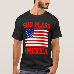 Patriotische amerikanische Flagge Gott segne Ameri T-Shirt