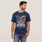 Patriotische amerikanische Flagge Gott segne Ameri T-Shirt (Vorne ganz)