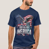 Patriotische amerikanische Flagge Gott segne Ameri T-Shirt (Vorderseite)