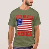 Patriotische amerikanische Flagge Gott segne Ameri T-Shirt (Vorderseite)