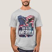Patriotische amerikanische Flagge Gott segne Ameri T-Shirt (Vorderseite)