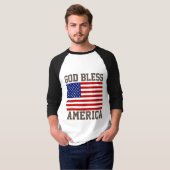 Patriotische amerikanische Flagge Gott segne Ameri T-Shirt (Vorne ganz)