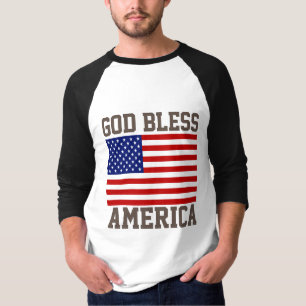 Patriotische amerikanische Flagge Gott segne Ameri T-Shirt