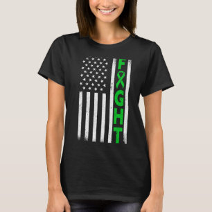 Patriotische amerikanische Flagge Green Ribbon psy T-Shirt