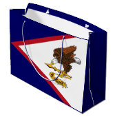Patriotische amerikanische Flagge Große Geschenktüte (Rückseite Schrägansicht)