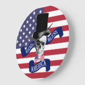 Patriotische amerikanische Flagge Große Wanduhr (Winkel)