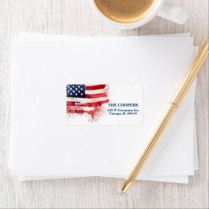 Patriotische amerikanische Flagge Happy 4. Juli Cu Adressaufkleber