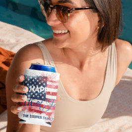Patriotische amerikanische Flagge Happy 4. Juli Cu Dosenkühler