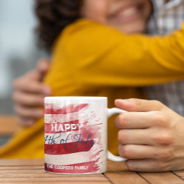 Patriotische amerikanische Flagge Happy 4. Juli Cu Kaffeetasse