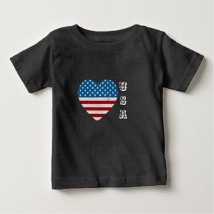 Patriotische amerikanische Flagge Herz Sterne Stre Baby T-shirt