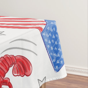 Patriotische Amerikanische Flagge Hummer Bier Somm Tischdecke