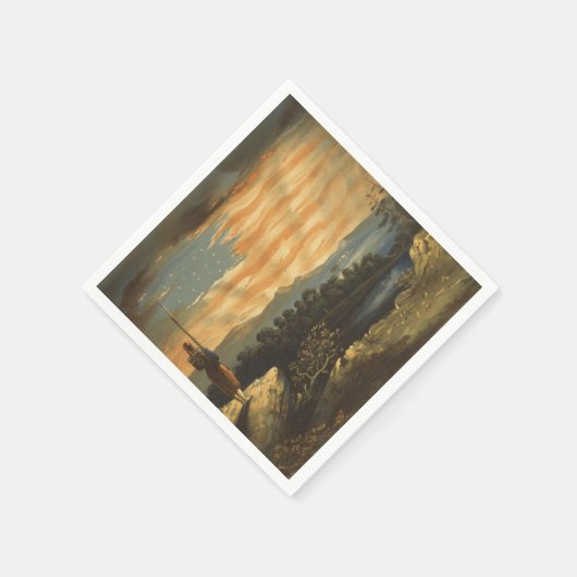 Patriotische amerikanische Flagge im Himmel Serviette (Ecke)