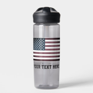 Patriotische amerikanische Flagge individuelle Nam Trinkflasche