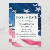 Patriotische amerikanische Flagge Inspiration Hoch Save The Date (Vorne/Hinten)