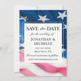 Patriotische amerikanische Flagge Inspiration Hoch Save The Date