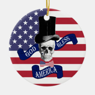Patriotische amerikanische Flagge Keramik Ornament