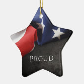 Patriotische amerikanische Flagge Keramik Ornament (Links)