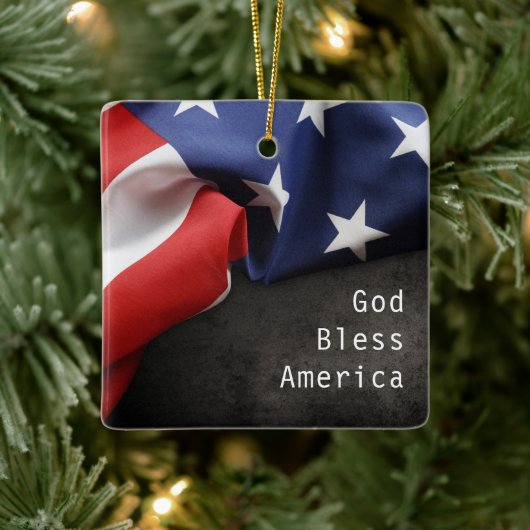 Patriotische amerikanische Flagge Keramikornament (Baum)