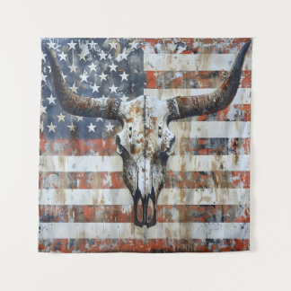 Patriotische amerikanische Flagge Langornskull Tap Wandteppich