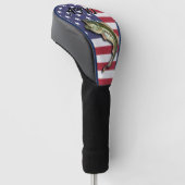 Patriotische amerikanische Flagge Largemouth Bass Golf Headcover (angewinkelt)