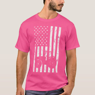 Patriotische amerikanische Flagge lustiger Traktor T-Shirt