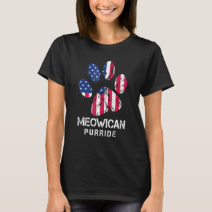 Patriotische amerikanische Flagge Meowican Purride T-Shirt