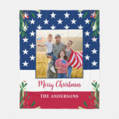 Patriotische amerikanische Flagge - Militärisches  Fleecedecke (Vorderseite)