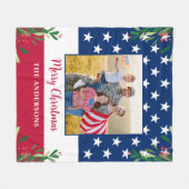 Patriotische amerikanische Flagge - Militärisches Fleecedecke (Vorderseite (Horizontal))