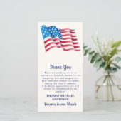 Patriotische amerikanische Flagge Militärjeteran B Dankeskarte (Stehend Vorderseite)