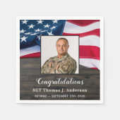 Patriotische amerikanische Flagge Militärruhestand Serviette (Vorderseite)