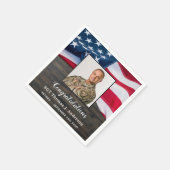 Patriotische amerikanische Flagge Militärruhestand Serviette (Ecke)