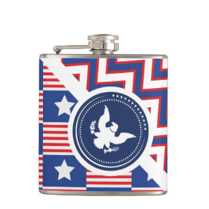 Patriotische amerikanische Flagge mit Eagle Flachmann