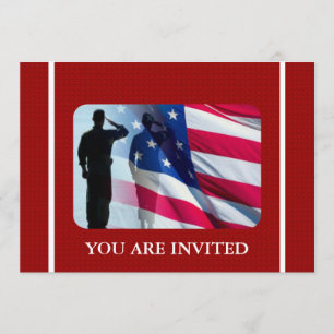 Patriotische amerikanische Flagge mit Einladung