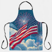 Patriotische amerikanische Flagge mit Feuerwerken Schürze (Vorderseite)