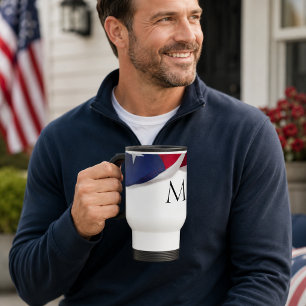Patriotische amerikanische Flagge monogrammierte I Reisebecher