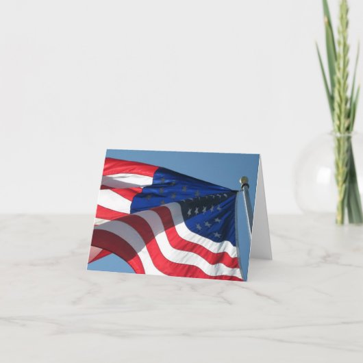 Patriotische amerikanische Flagge Notizkarte Dankeskarte (Vorderseite)